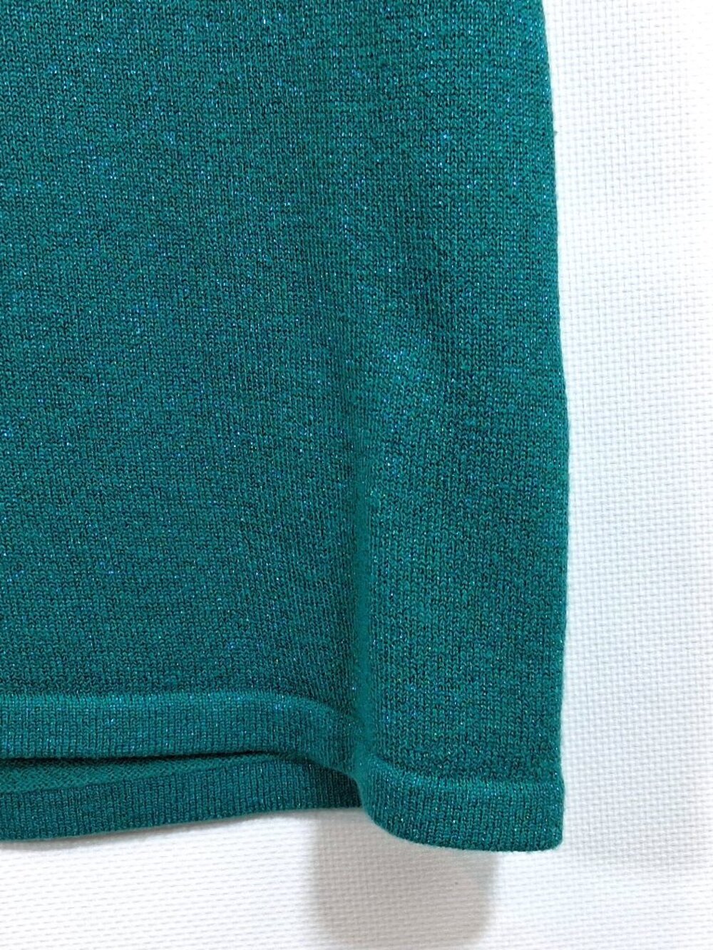 Vintage Sweater Set Allison Daley Petite Top Cardigan Sweater Teal Metallic PL - Picture 4 of 11